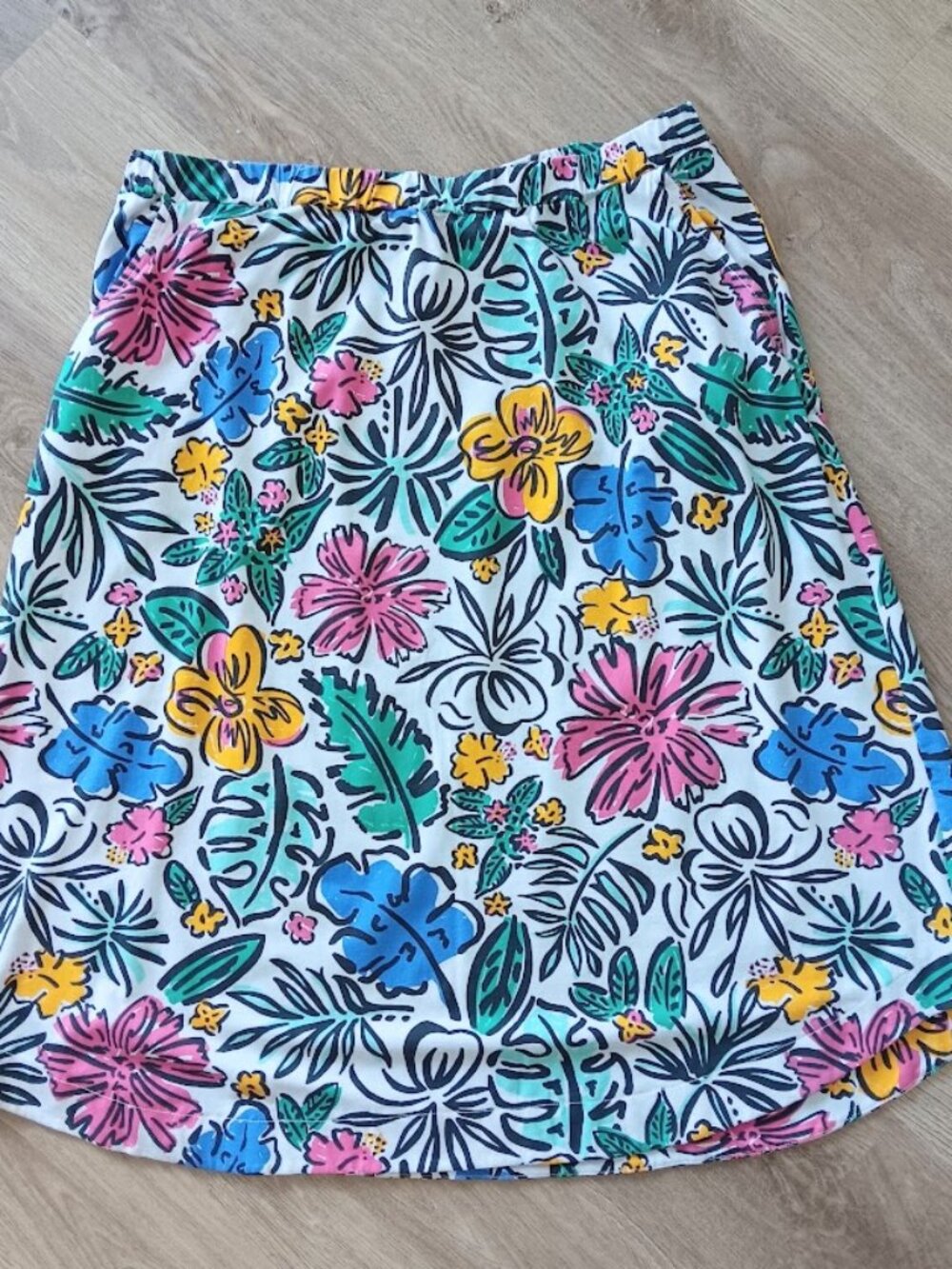 Fresh Produce XXL White Floral Knit Pocket Skirt